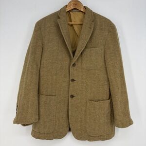 VTG Crittenden Mackinnon Scotland Wool Blazer ML Tweed Herringbone Unstructured